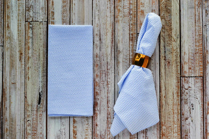 Seersucker Everyday Napkins 18 Inch Set of 4 - Colorful Reusable Cloth Napkins No Ironing Needed