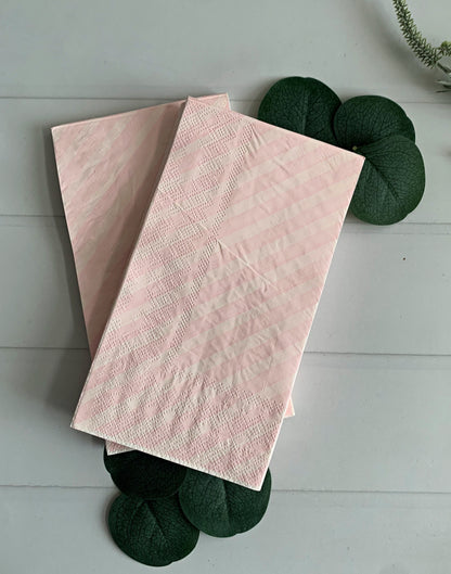 Candy Cane Striped Pink Dinner Napkins