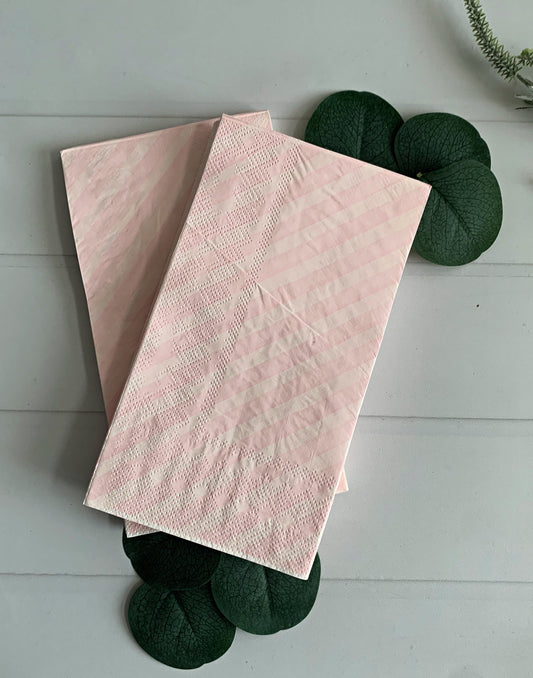 Candy Cane Striped Pink Dinner Napkins
