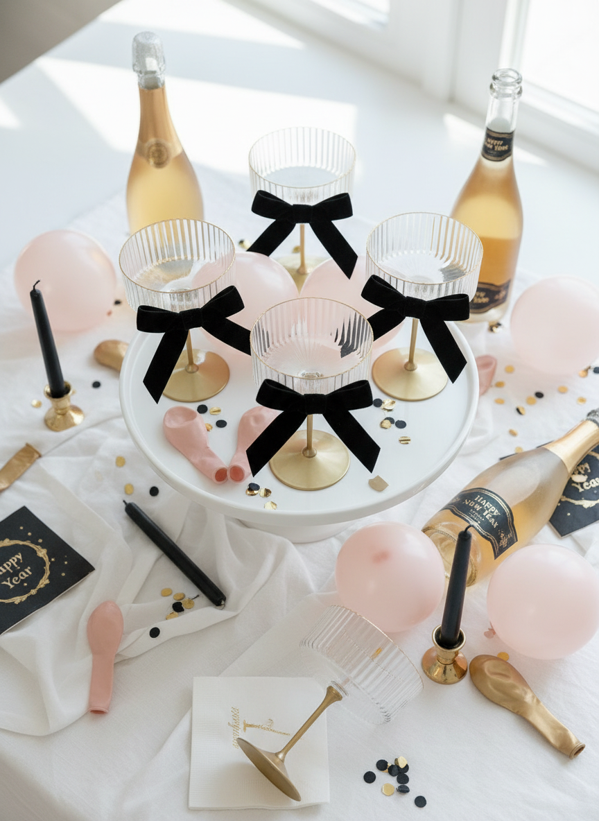 Party Display Black Bows