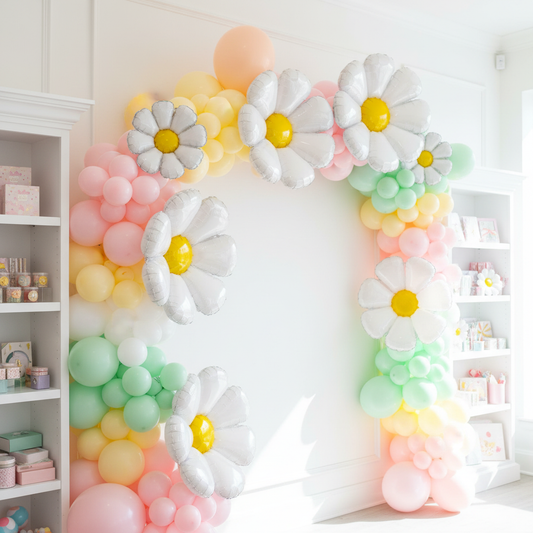 Pastel Daisy Balloon Garland in Bright Party Shop