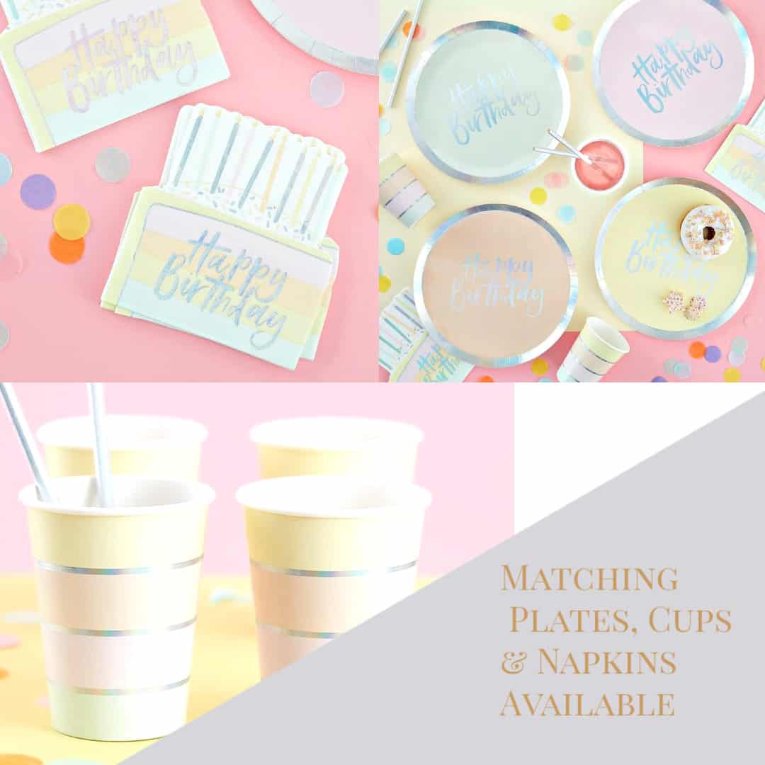 Pastel Happy Birthday Plates