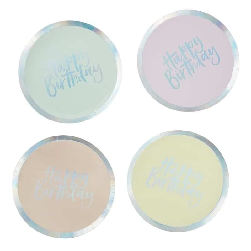 Pastel Happy Birthday Plates