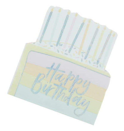 Pastel Happy Birthday Cake Napkins