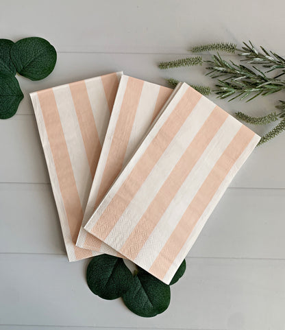 Sweet Peach Cabana Striped Guest Towels