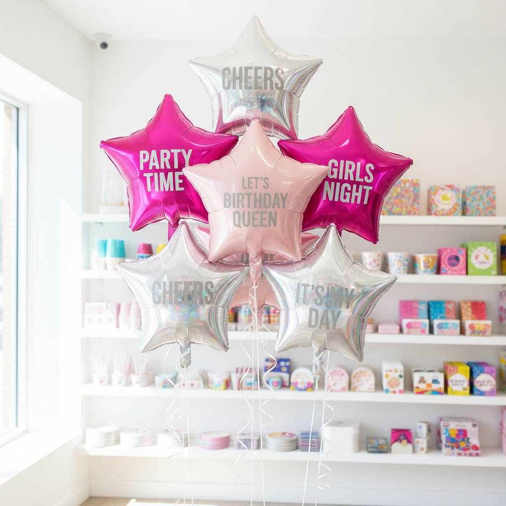 Personalized Star Balloon Set in Bright Party Shop