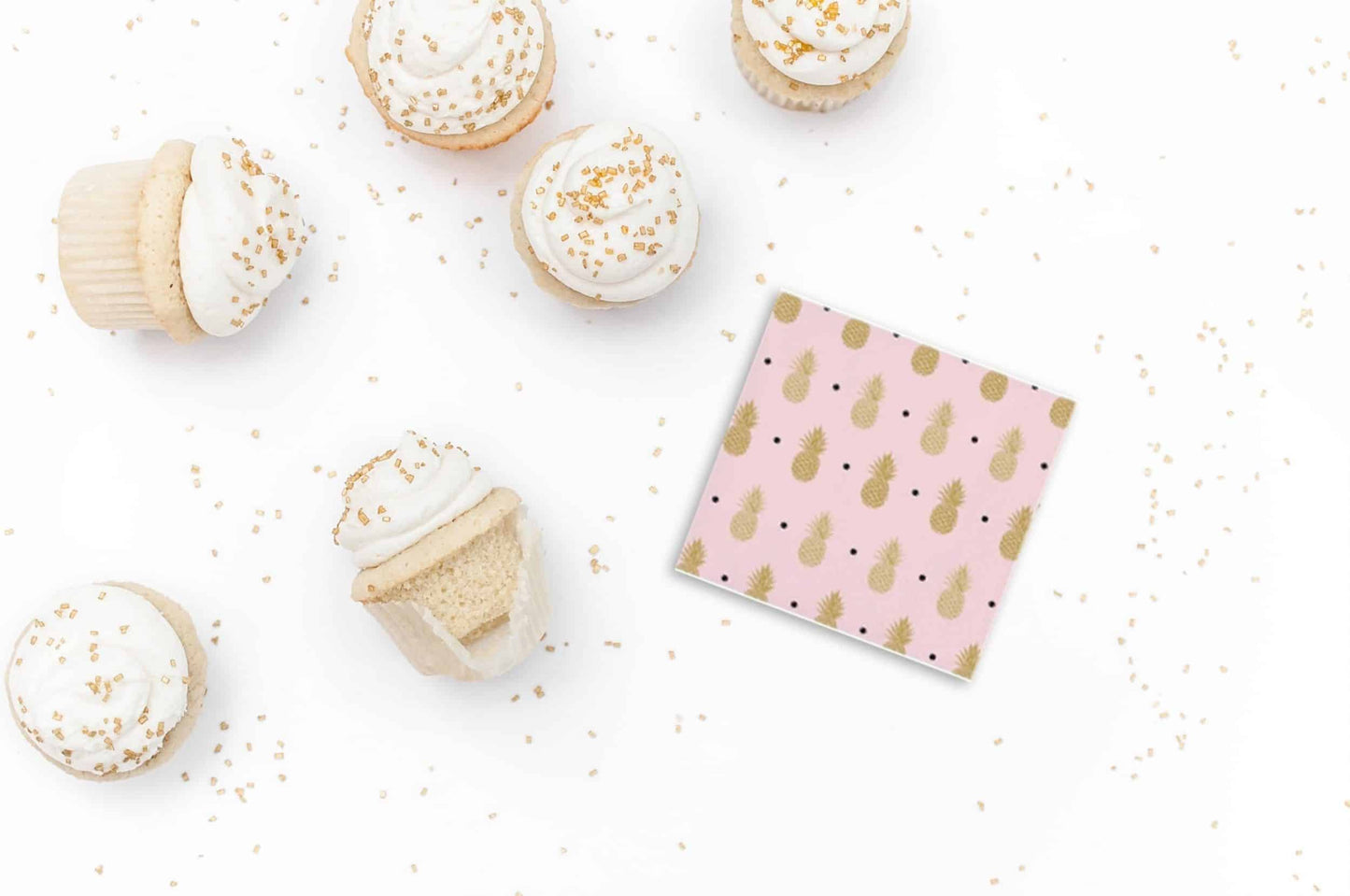 Pineapple Cocktail Napkins & Cups - Pink and Gold