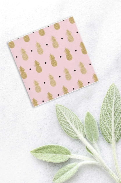 Pineapple Cocktail Napkins & Cups - Pink and Gold