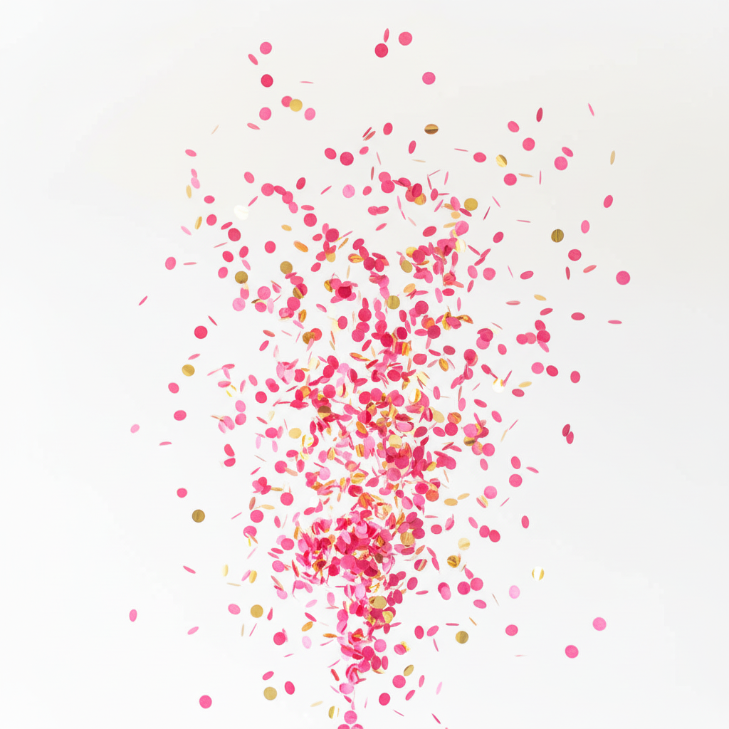 Pink confetti burst 1