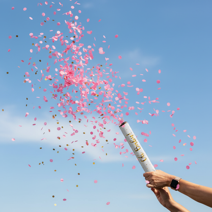 Pink confetti cannon outdoor 3