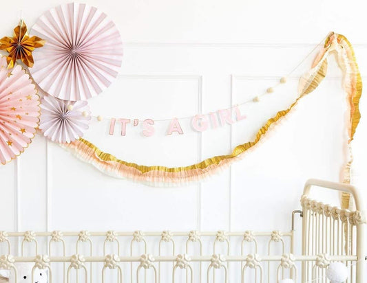 Pink, Cream and Gold Streamers