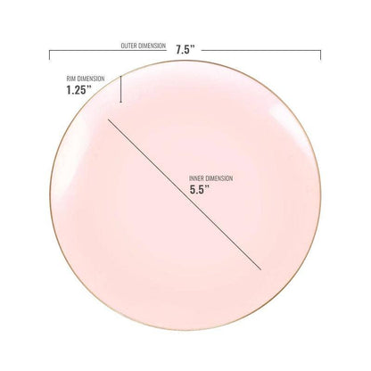 Pink  with Gold Dessert Plates - Plastic