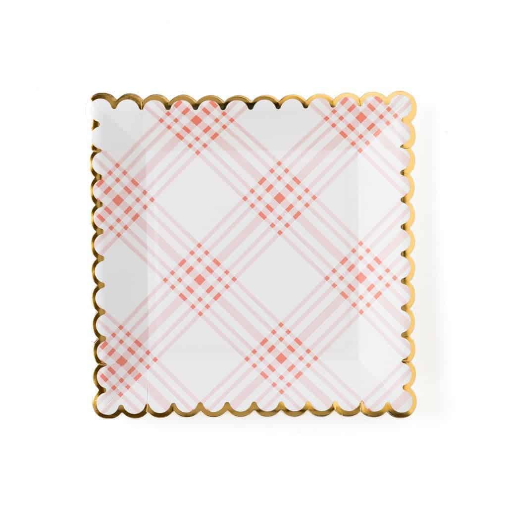 Plaid Tea Party Dessert Plates