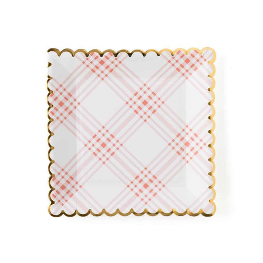Plaid Tea Party Dessert Plates