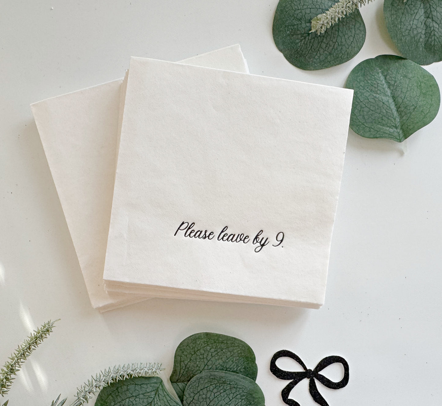 Please Leave by 9 Cocktail Napkins - Funny Party Napkins