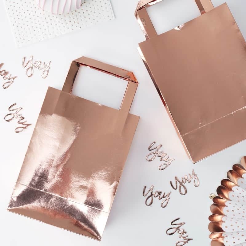 Rose Gold Foil Bridal Shower Favor Bags