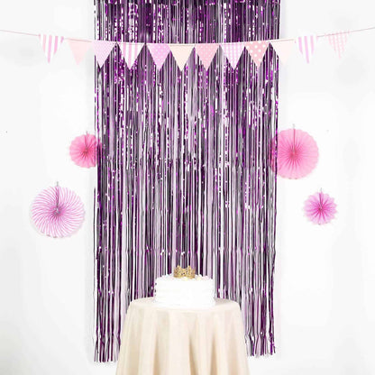 Purple Fringe Backdrop Curtain