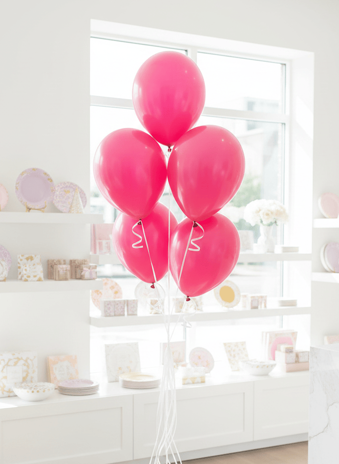 Raspberry Pink Balloons 11 Inch Set of 5 Birthday Baby Shower - EnFete ...