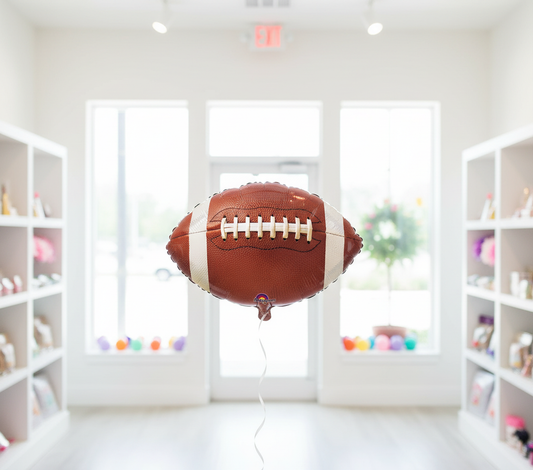 Realistic Football Balloon in Bright Shop with Windows