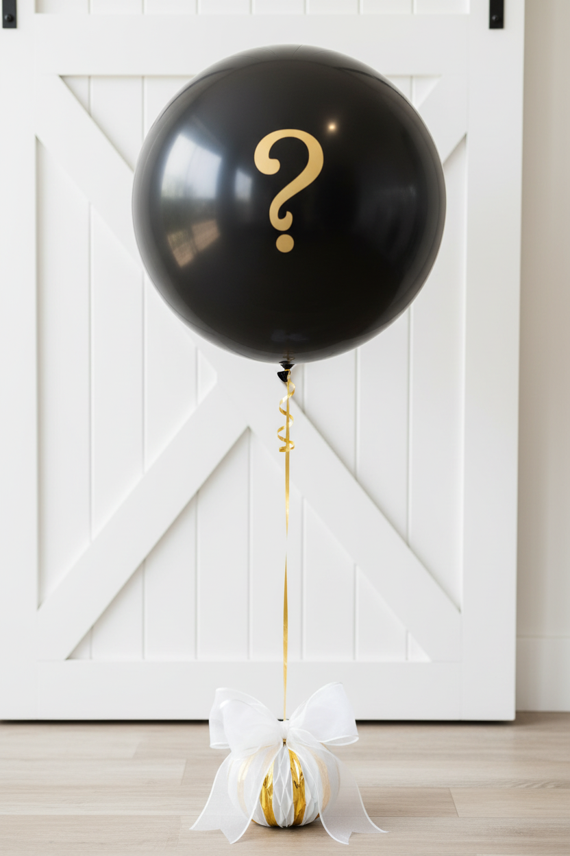 Themed Gender Reveal Balloon with question mark 36 inch latex that floats