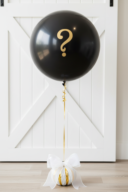 Themed Gender Reveal Balloon with question mark 36 inch latex that floats