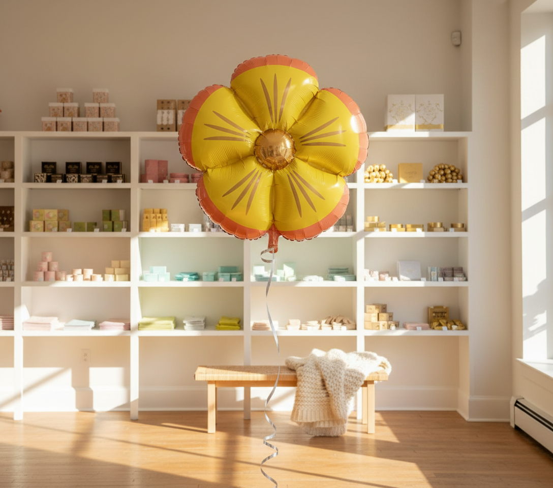 Realistic Groovy Daisy Mylar Balloon in Imperfect Shop