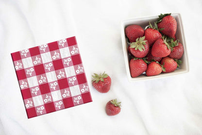 Red and white gingham napkin
