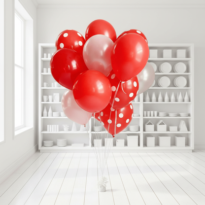Red White Balloon Bouquet Party Store Display