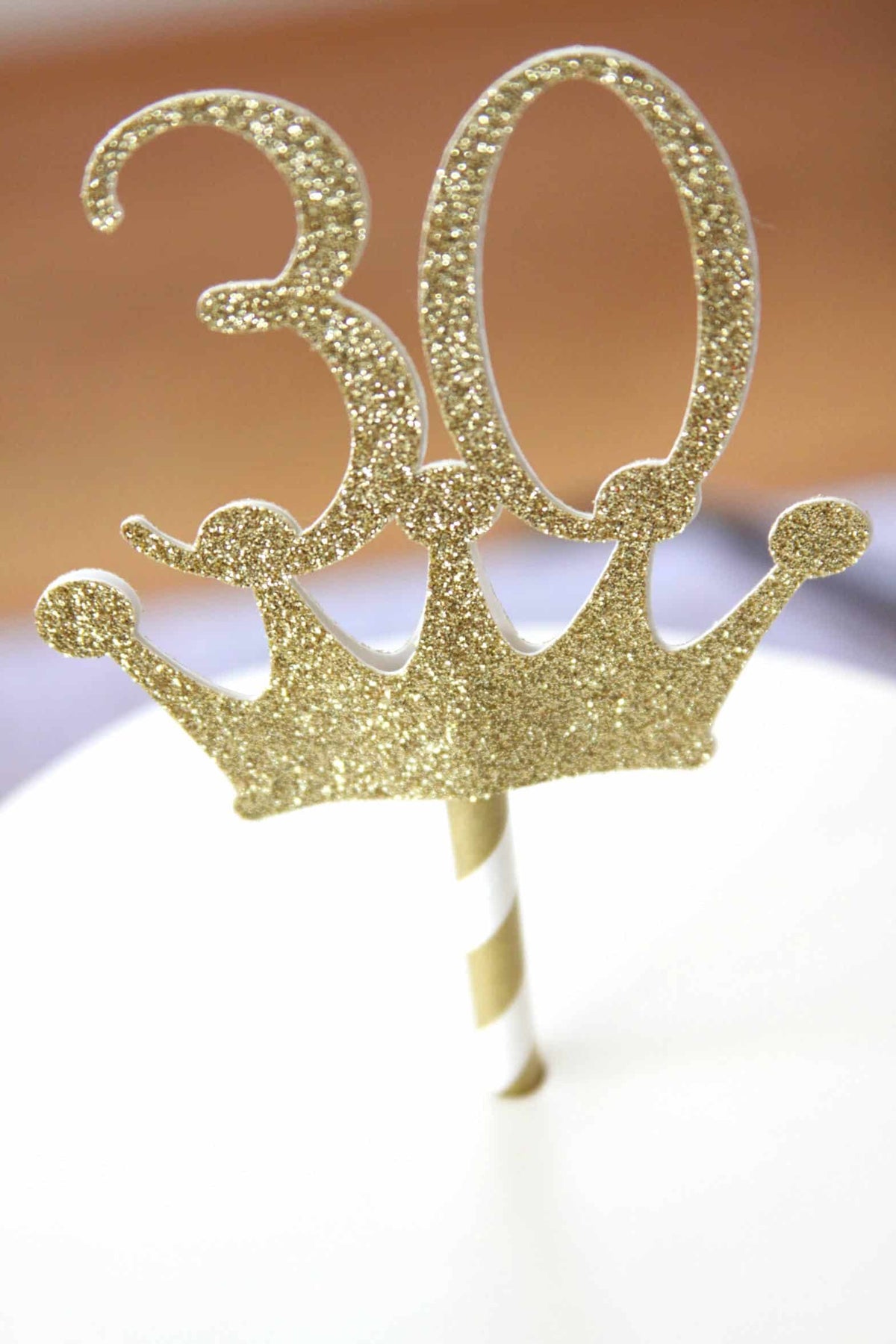 30th Birthday Crown Cake Topper | Gold or Rose Gold | EnFete Party