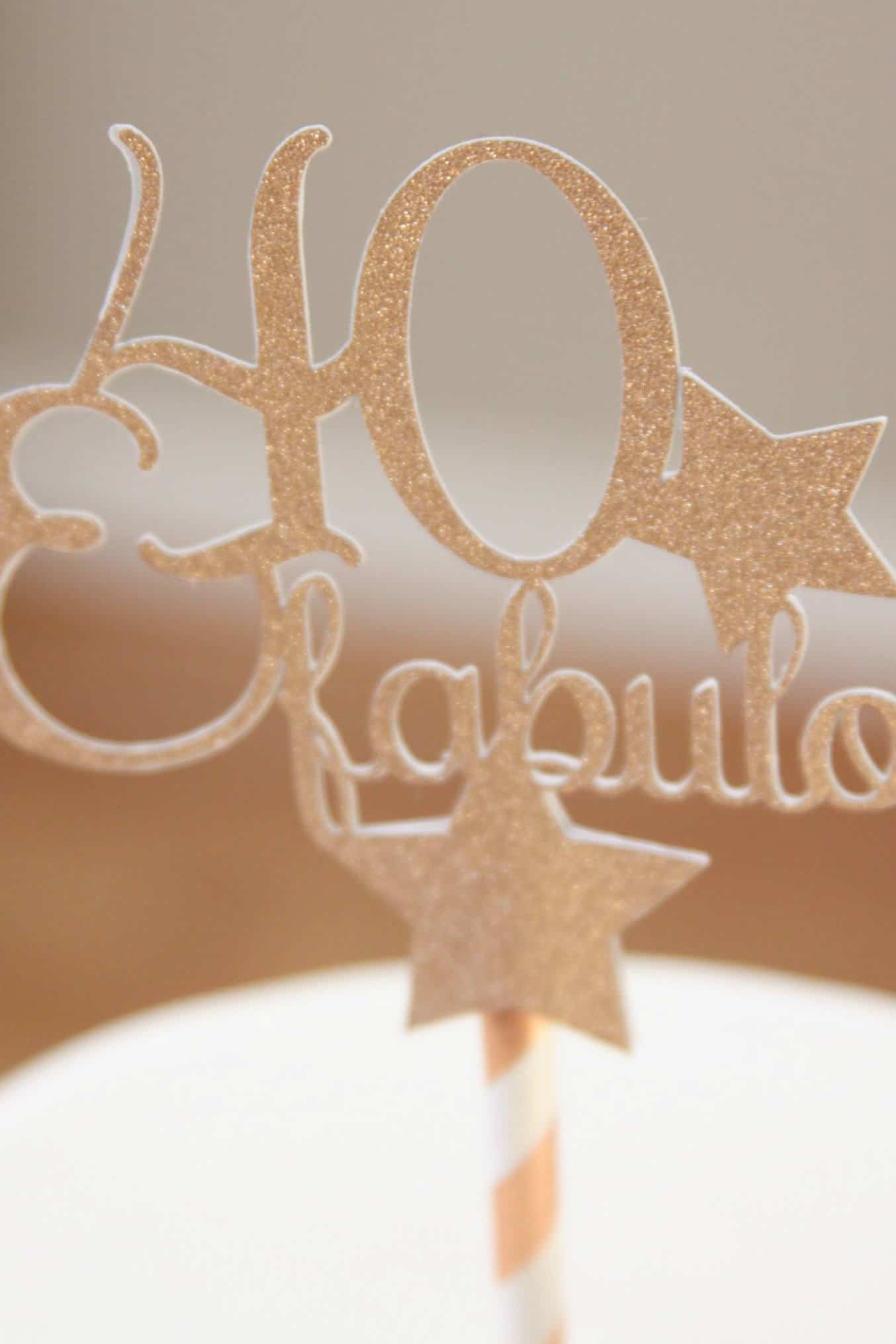 Rose Gold 40 and Fabulous Cake Topper