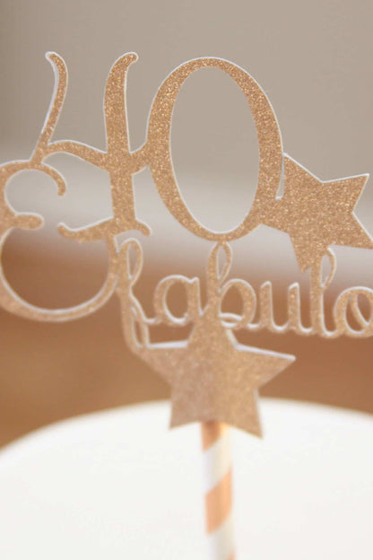 Rose Gold 40 and Fabulous Cake Topper