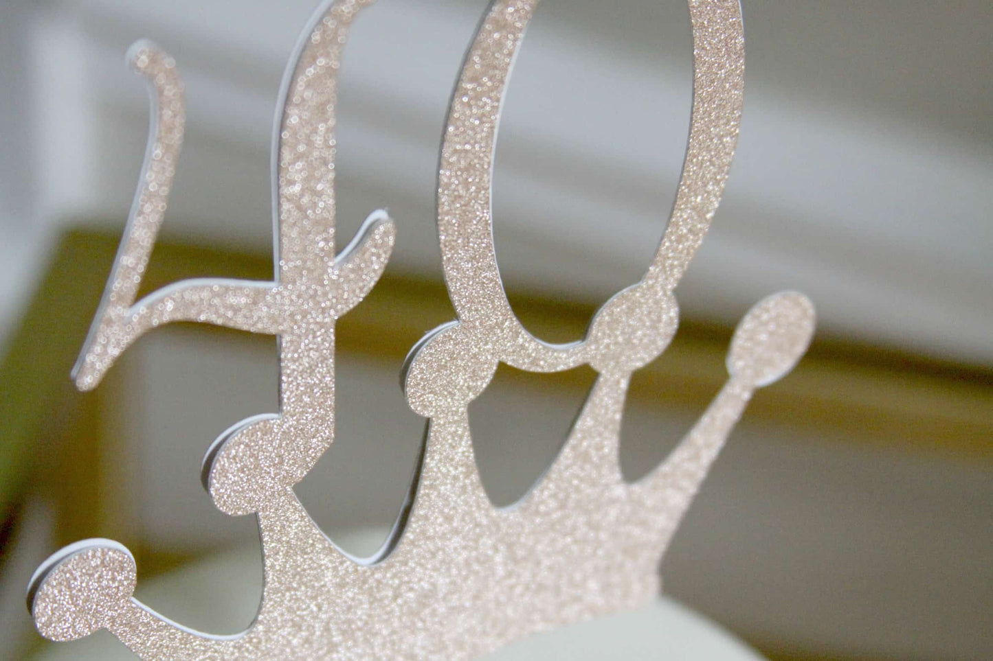 Rose Gold 40th Birthday Cake Topper