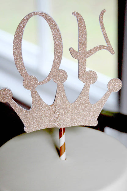 Rose Gold 40th Birthday Cake Topper