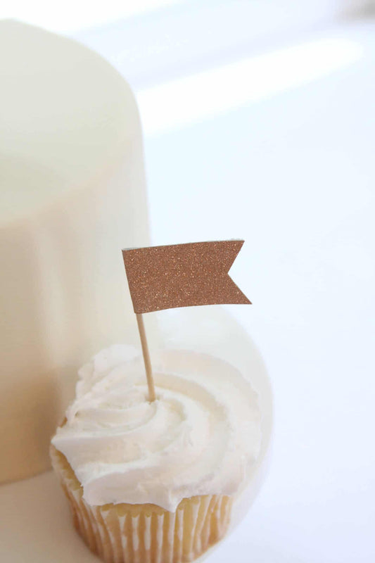 Rose Gold Bridal Shower Cupcake Toppers