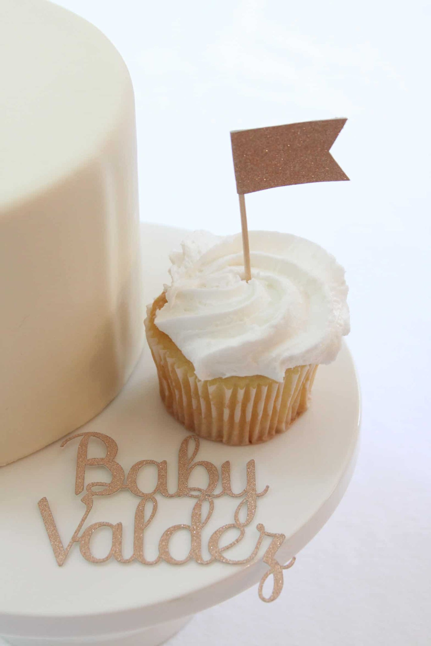 Rose Gold Bridal Shower Cupcake Toppers