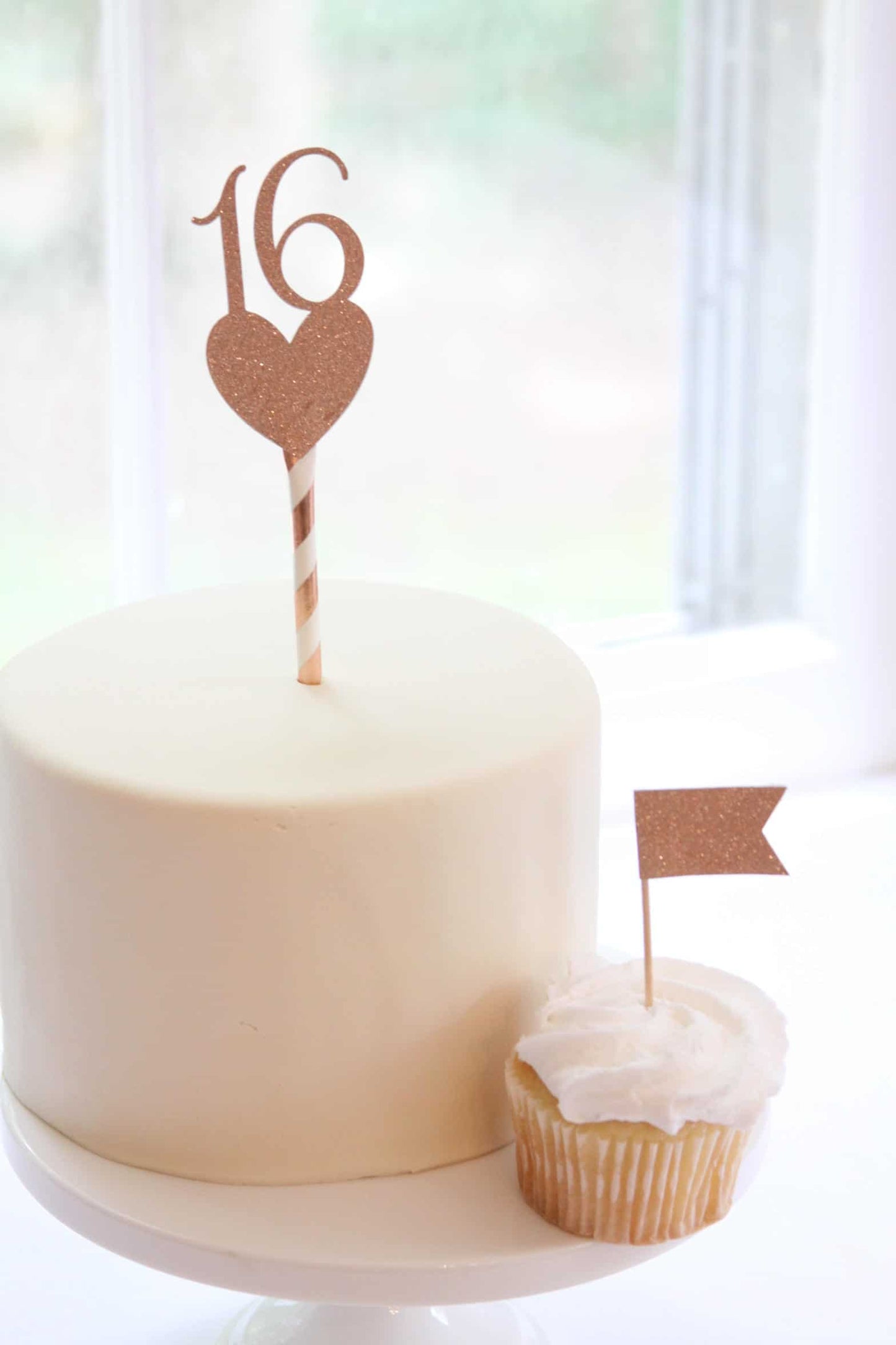 Rose Gold Bridal Shower Cupcake Toppers