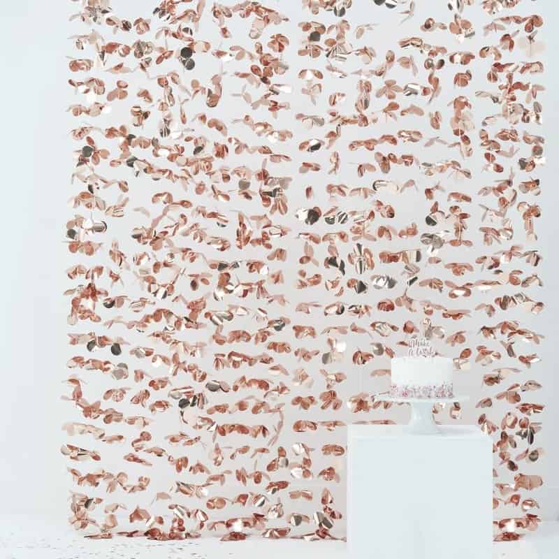 Rose Gold Floral Backdrop Curtain