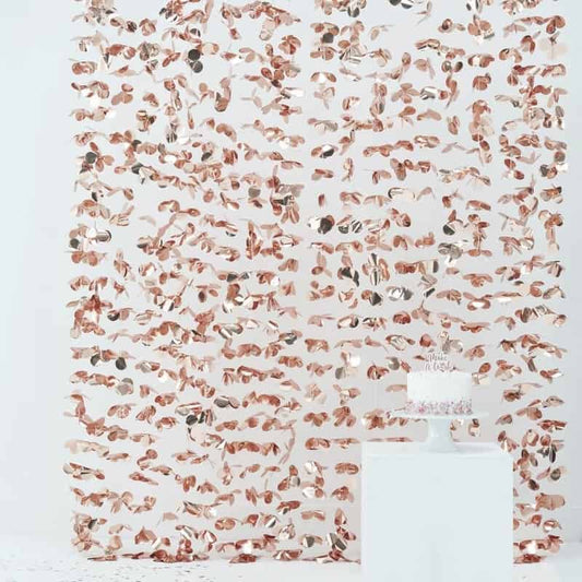 Rose Gold Floral Backdrop Curtain