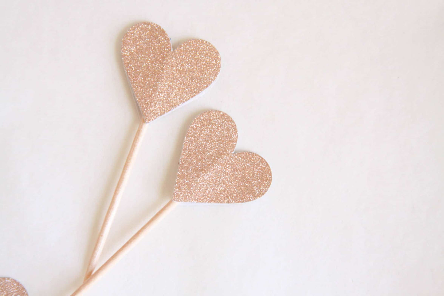 Rose gold heart toppers for a 30th birthday, wedding, Valentine's Day or bridal shower or baby shower