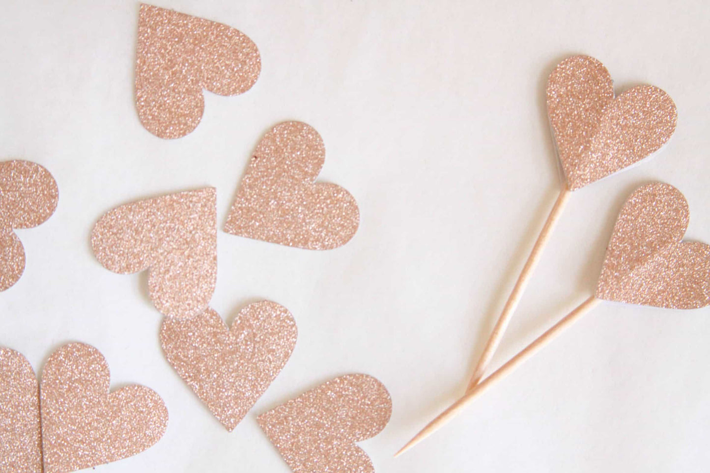 Rose Gold Heart Toppers