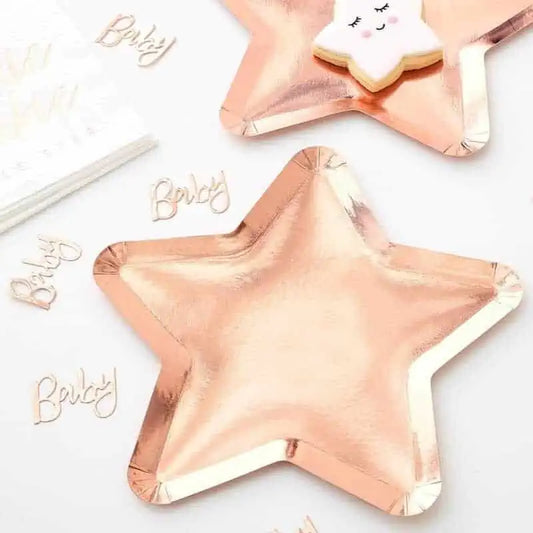 Rose Gold Star Paper Plates