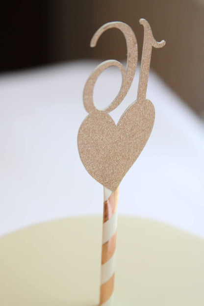 Rose Gold Sweet 16 Cake Topper