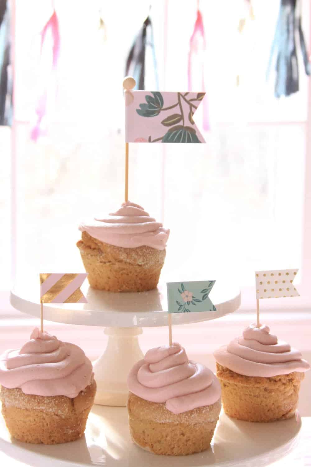 baby girl shower cupcake topper that are shabby chic