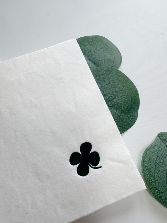 Simple Shamrock Cocktail Napkins Green Foil - St. Patrick's Day Party Napkins Set of 16
