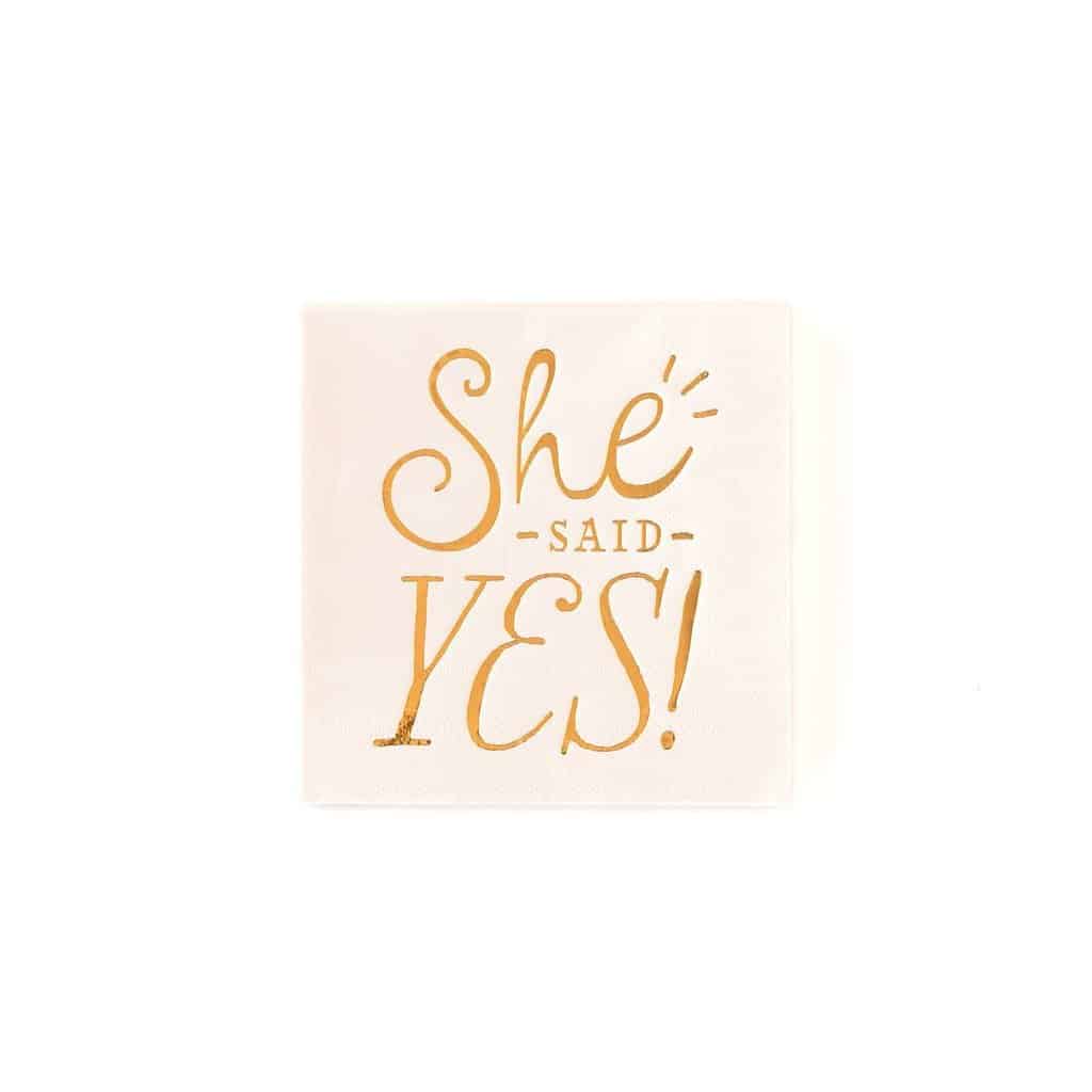 She Said Yes Bridal Shower Napkins