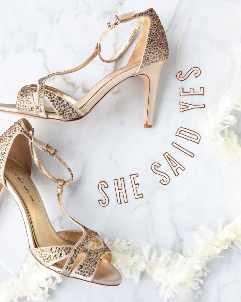 She Said Yes Mini Banner - Pink & Gold