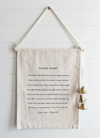 Silent Night Banner on Beadboard Wall