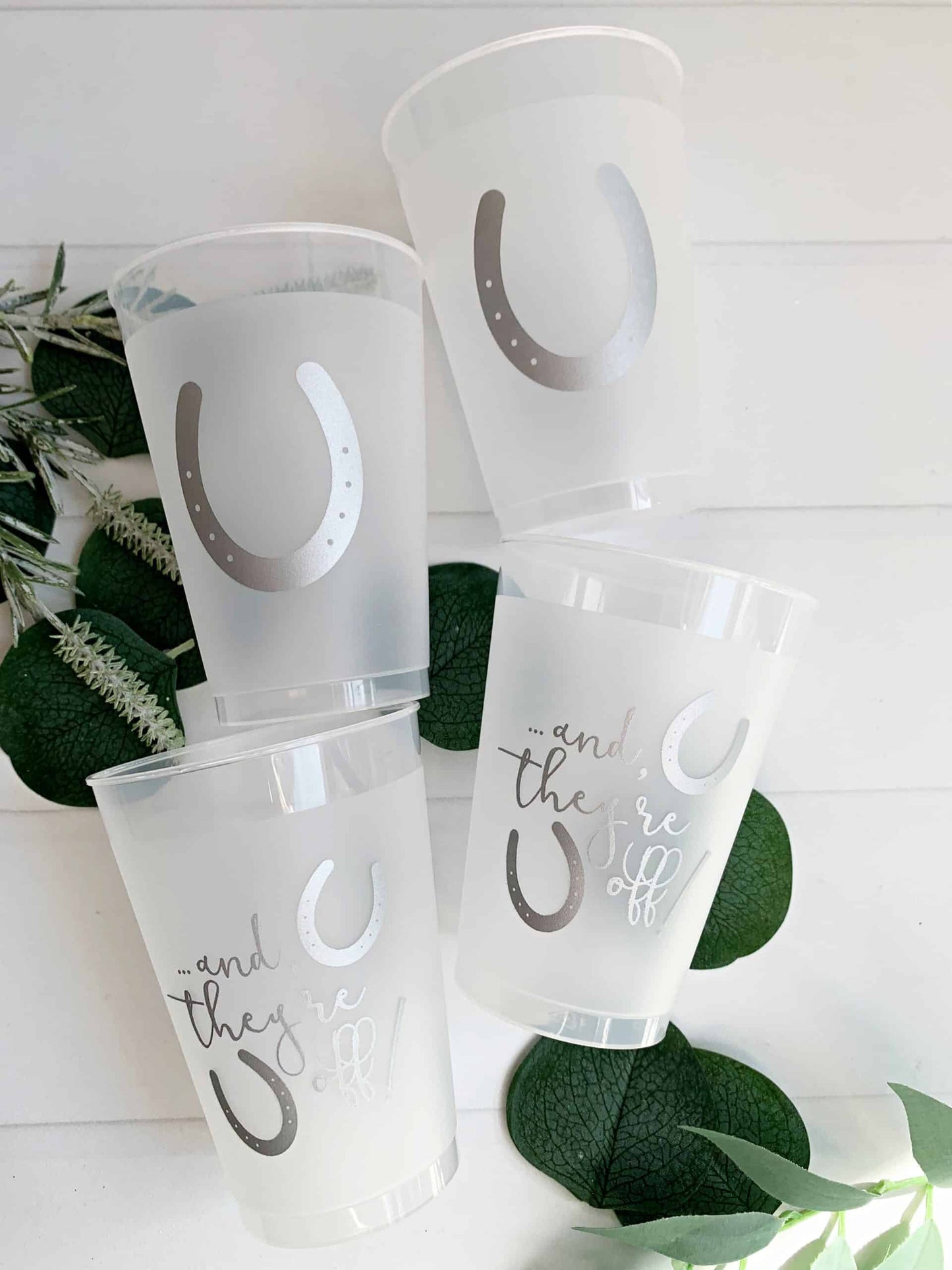Silver And They;re Off Kentucky Derby Drink Cups
