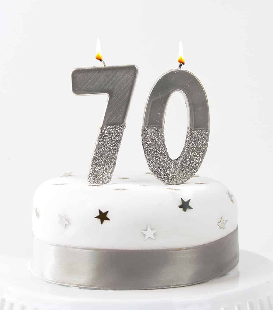 Silver Number Candles