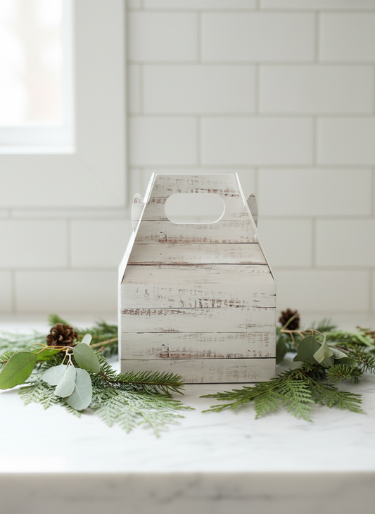 Small White Gable Box on Counter